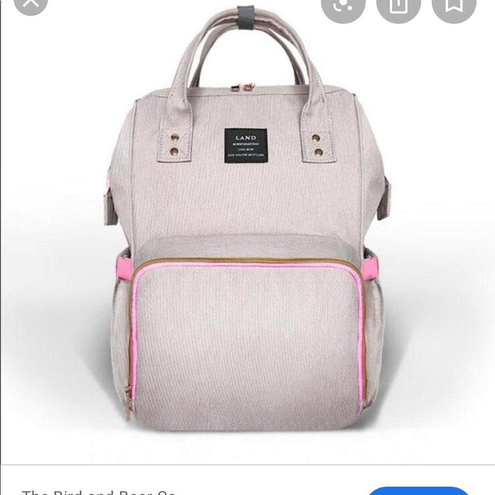 Pink “Land” diaper bag